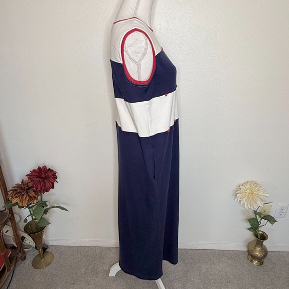 Bechamel Dress Patriotic Red White Blue 4th of July Preppy Sleeveless Sz M - Picture 3 of 7